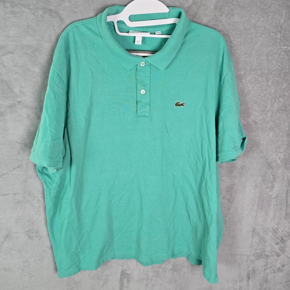 Lacoste Mens‎ Slim Fit Polo Shirt Mint Green Pique Cotton US 4XL PH4012